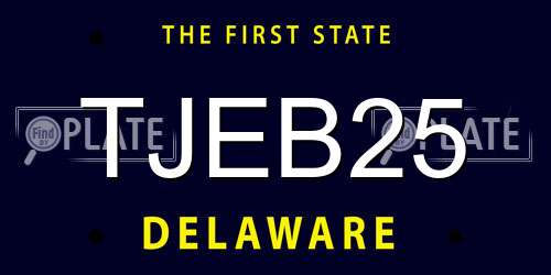 TJEB25 Delaware License Plate
