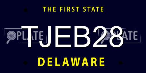 TJEB28 Delaware License Plate