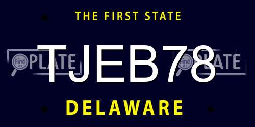 TJEB78 Delaware License Plate