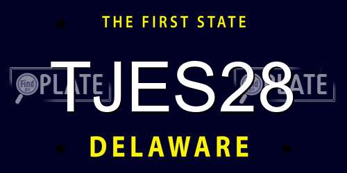 TJES28 Delaware License Plate
