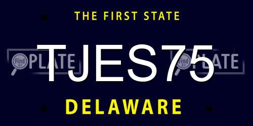 TJES75 Delaware License Plate