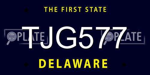 TJG577 Delaware License Plate