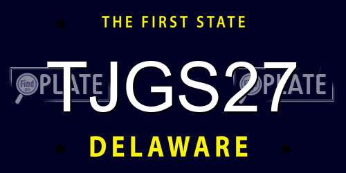 TJGS27 Delaware License Plate