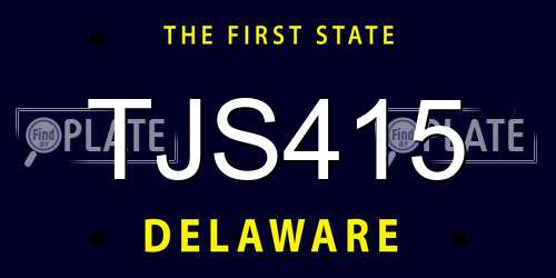TJS415 Delaware License Plate