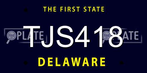 TJS418 Delaware License Plate