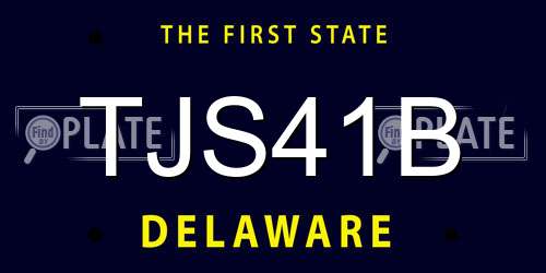 TJS41B Delaware License Plate