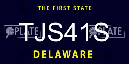 TJS41S Delaware License Plate