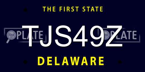 TJS49Z Delaware License Plate