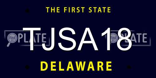 TJSA18 Delaware License Plate