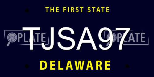 TJSA97 Delaware License Plate