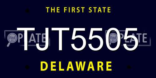 TJT5505 Delaware License Plate