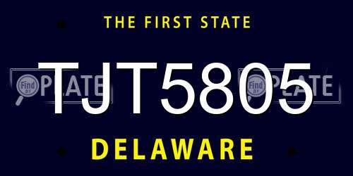 TJT5805 Delaware License Plate