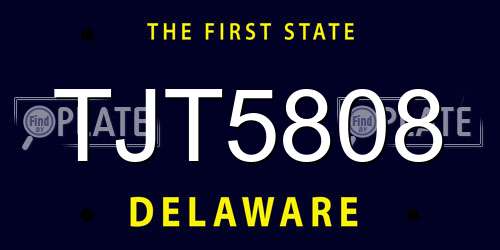 TJT5808 Delaware License Plate
