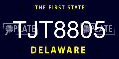 TJT8805 Delaware License Plate