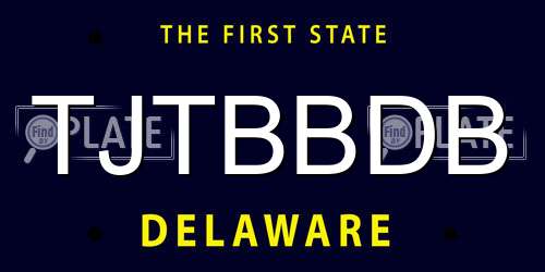 TJTBBDB Delaware License Plate