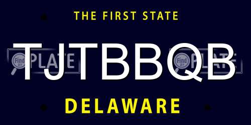 TJTBBQB Delaware License Plate