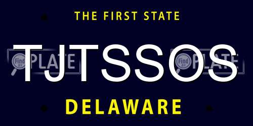 TJTSSOS Delaware License Plate