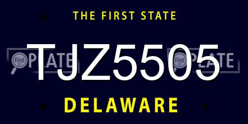 TJZ5505 Delaware License Plate