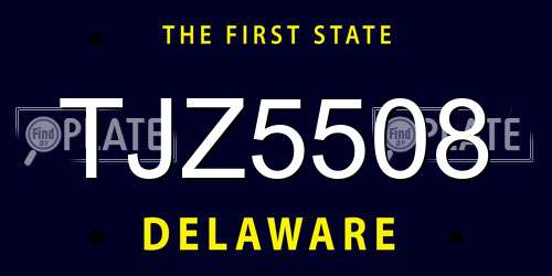 TJZ5508 Delaware License Plate