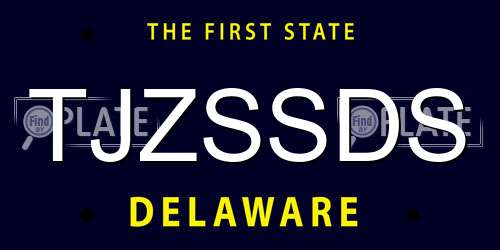 TJZSSDS Delaware License Plate