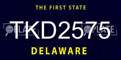 TKD2575 Delaware License Plate