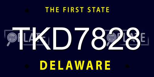 TKD7828 Delaware License Plate