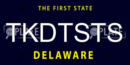 TKDTSTS Delaware License Plate