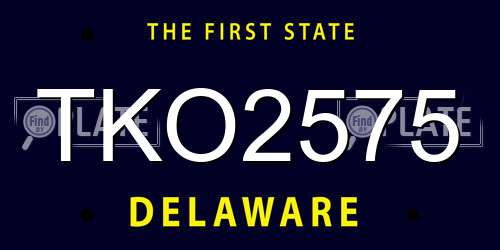 TKO2575 Delaware License Plate