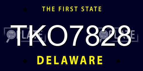 TKO7828 Delaware License Plate
