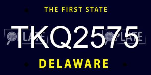 TKQ2575 Delaware License Plate