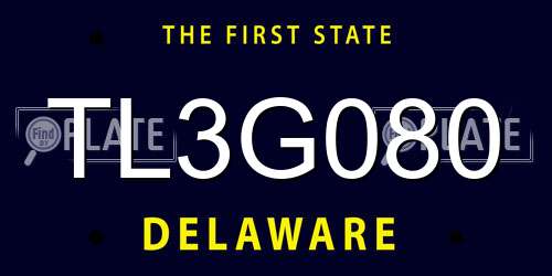 TL3G080 Delaware License Plate