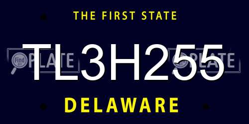 TL3H255 Delaware License Plate