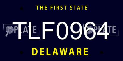 TLF0964 Delaware License Plate