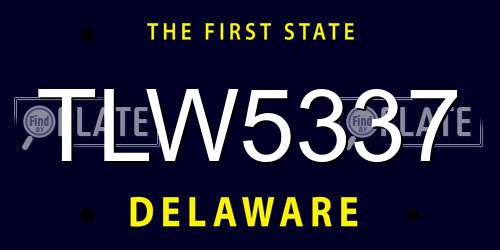 TLW5337 Delaware License Plate