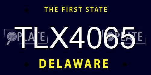 TLX4065 Delaware License Plate