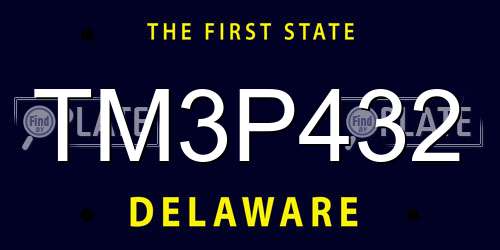 TM3P432 Delaware License Plate