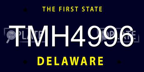 TMH4996 Delaware License Plate