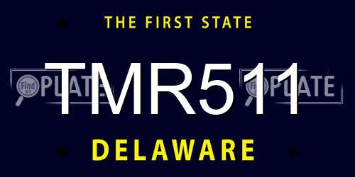 TMR511 Delaware License Plate