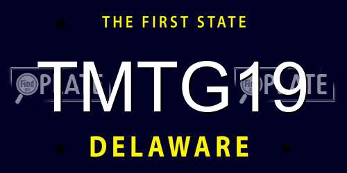 TMTG19 Delaware License Plate