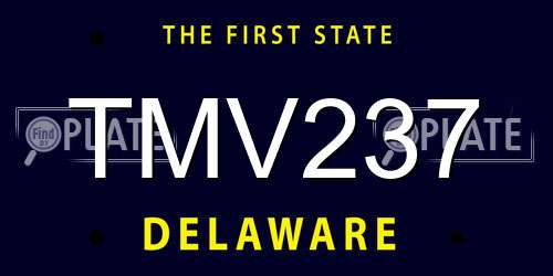 TMV237 Delaware License Plate