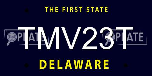 TMV23T Delaware License Plate