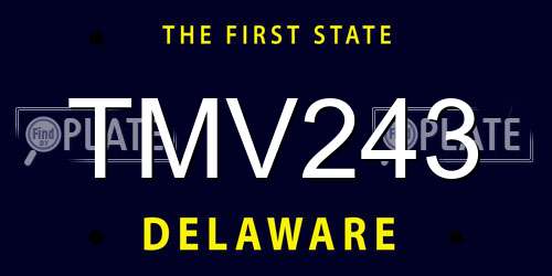 TMV243 Delaware License Plate