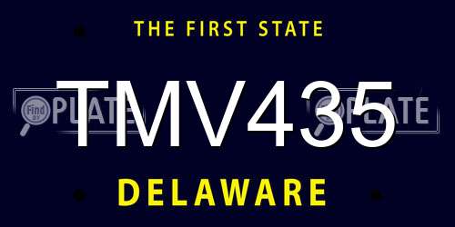 TMV435 Delaware License Plate