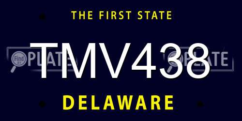 TMV438 Delaware License Plate