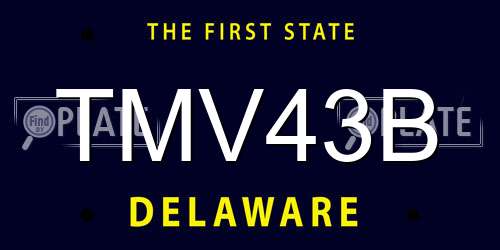 TMV43B Delaware License Plate