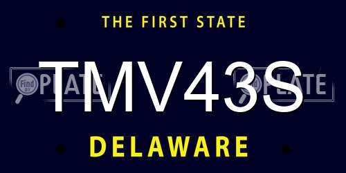 TMV43S Delaware License Plate