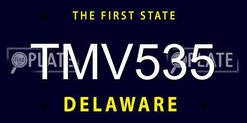 TMV535 Delaware License Plate