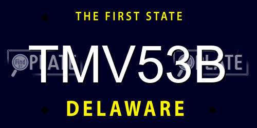 TMV53B Delaware License Plate