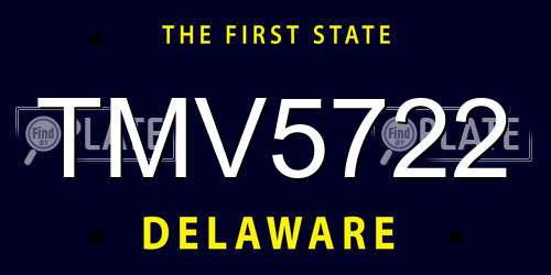 TMV5722 Delaware License Plate