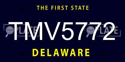 TMV5772 Delaware License Plate